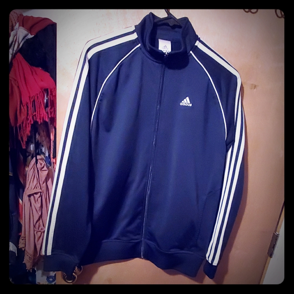 Navy Blue Addias women's trackJacket